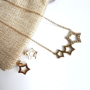 18K Gold Plated Necklace Earrings Set